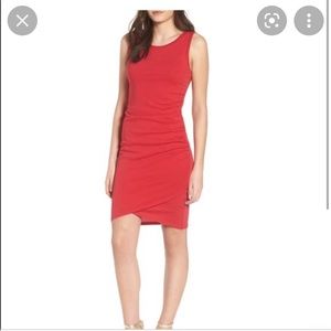 Red Ruched Leith Dress